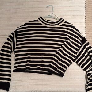 Black and White Striped Sweater Lash Next Door Small